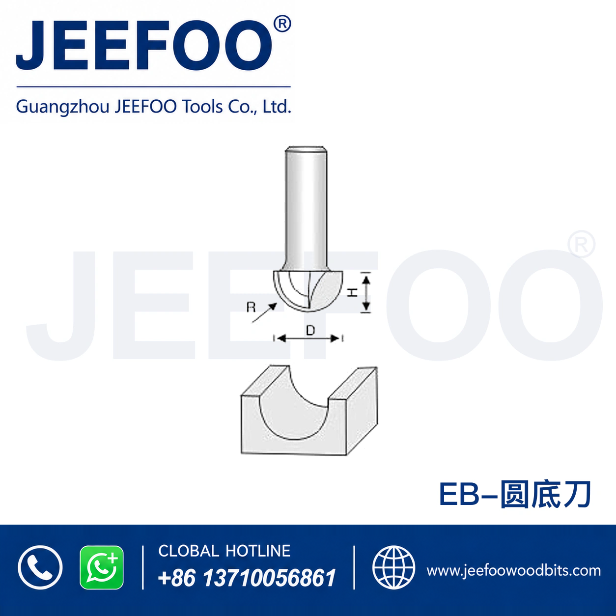 EB Round-Bottom Router Bit for Groove Profiles