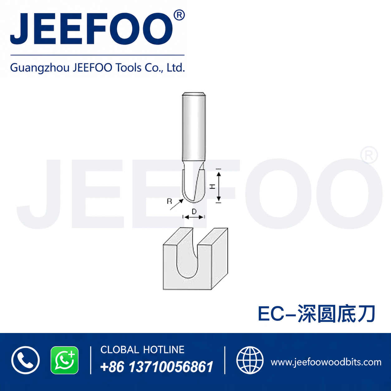 EC Round-Bottom Router Bit for Groove Profiles