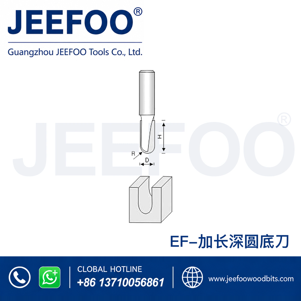 EF Round-Bottom Router Bit for Groove Profiles