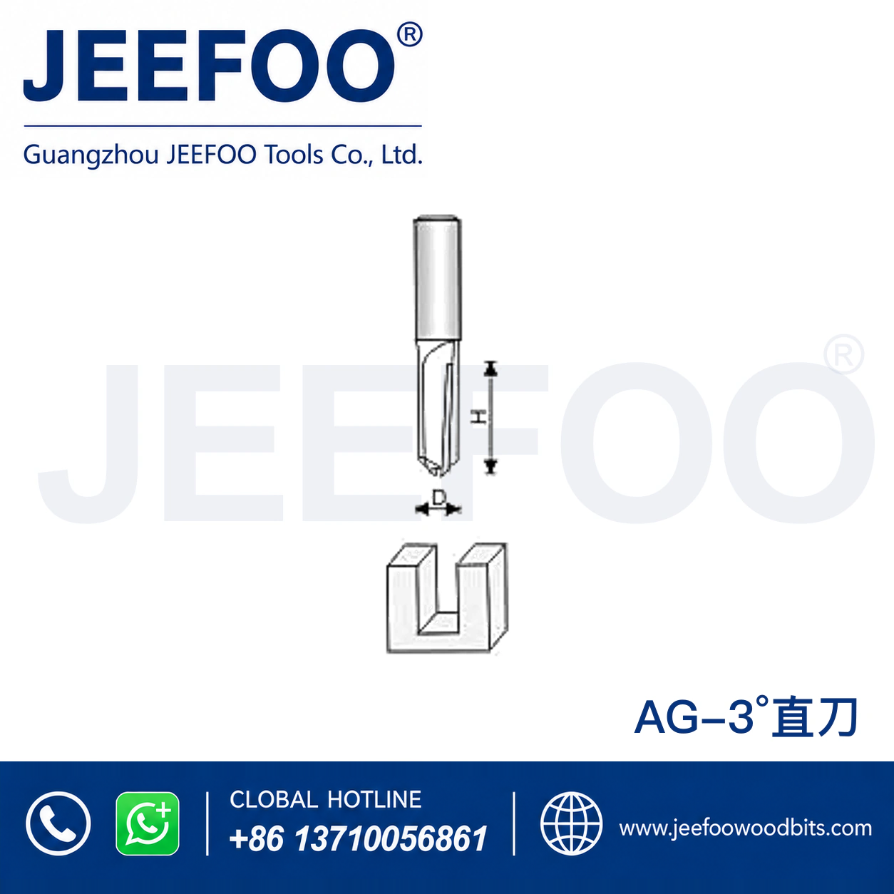 AG 3° Angled Straight Router Bit for Clean Grooving