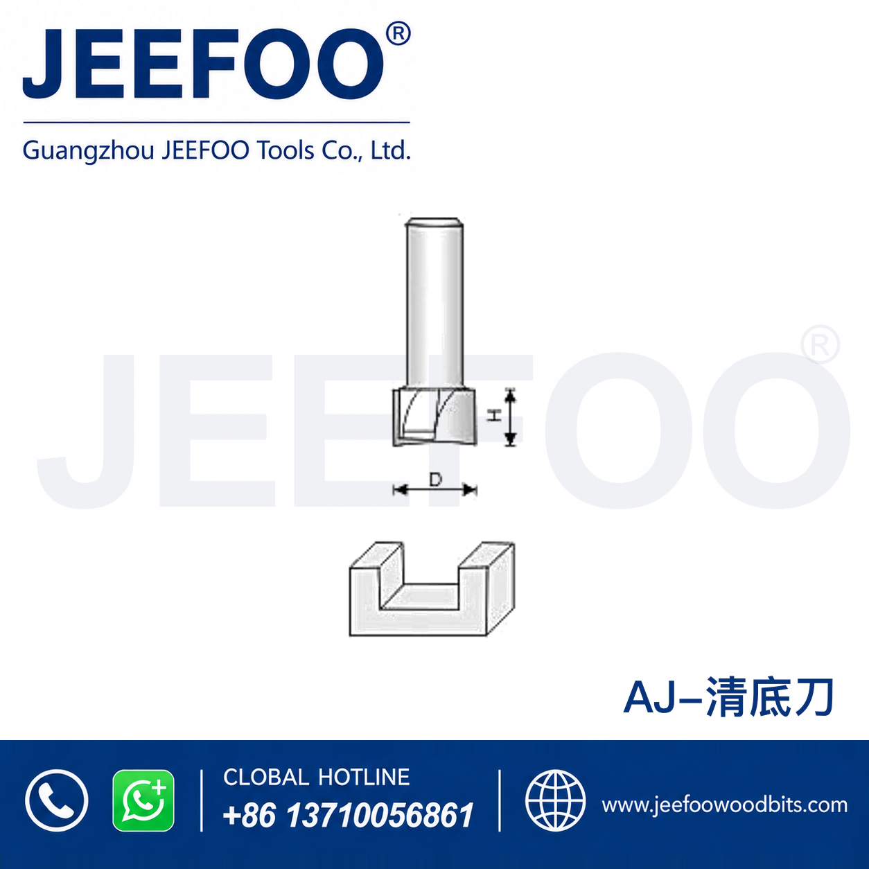 AJ Bottom-Cleaning Router Bit for Flat-Bottom Grooves