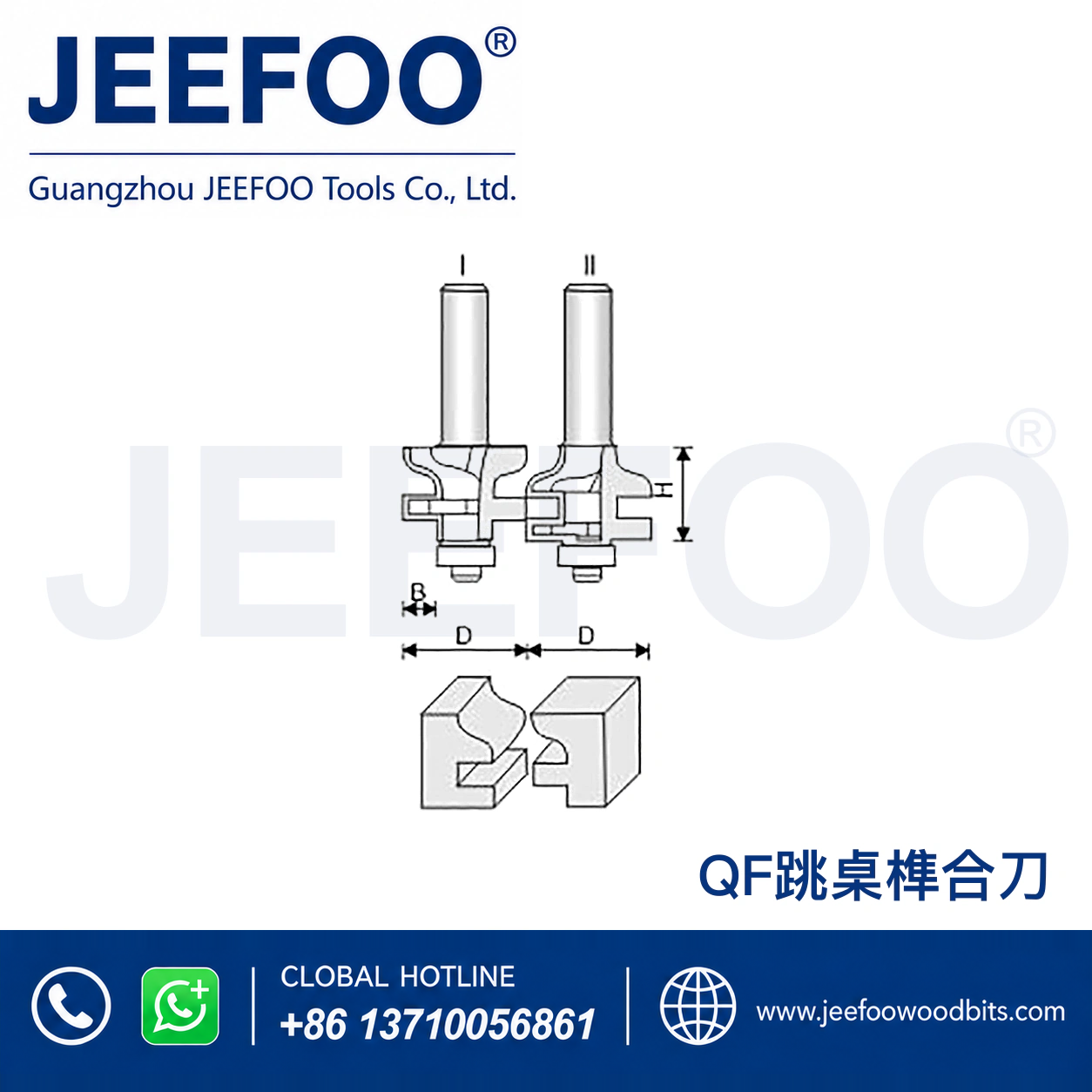 QF T-Profile Tenon Combination Router Bit Set