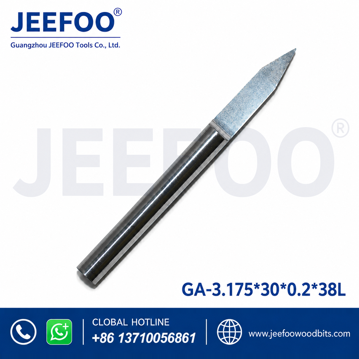 engraving bit - GA-3.175 x 30° x 0.2 x 38L Flat-Bottom CNC Engraving Bit for Wood Relief