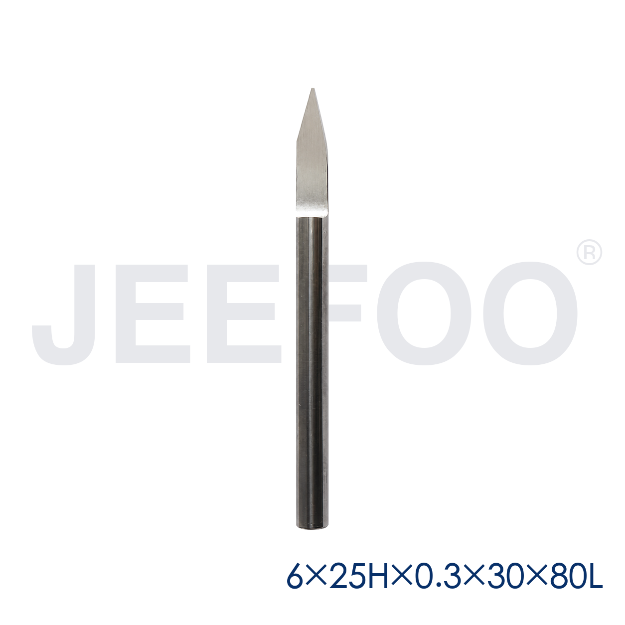 GA-6 x 25H x 0.3 x 30° x 80L Long-Reach Flat-Bottom Engraving Bit for Deep Wood Relief product detail 1