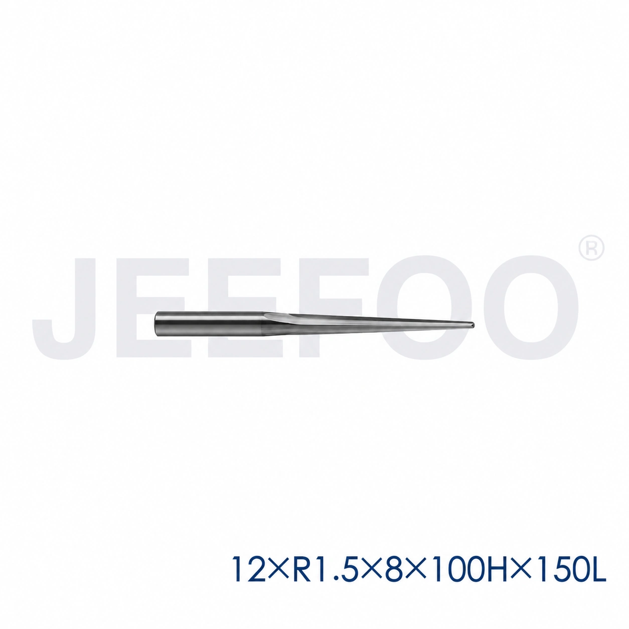 GC-12 x R1.5 x 8° x 100H x 150L Heavy-Duty Taper Ball End Mill for Wood Relief product detail 2
