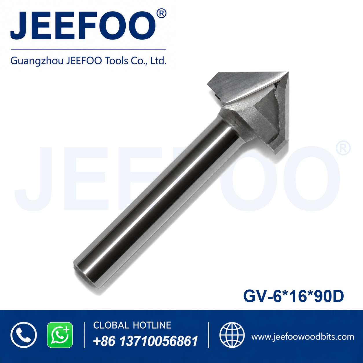 GV-6 x 16 x 90° Solid Carbide Groove Woodworking Tool / 3D V-Shape Router Bit for MDF, Acrylic and PVC CNC Router Engraver
