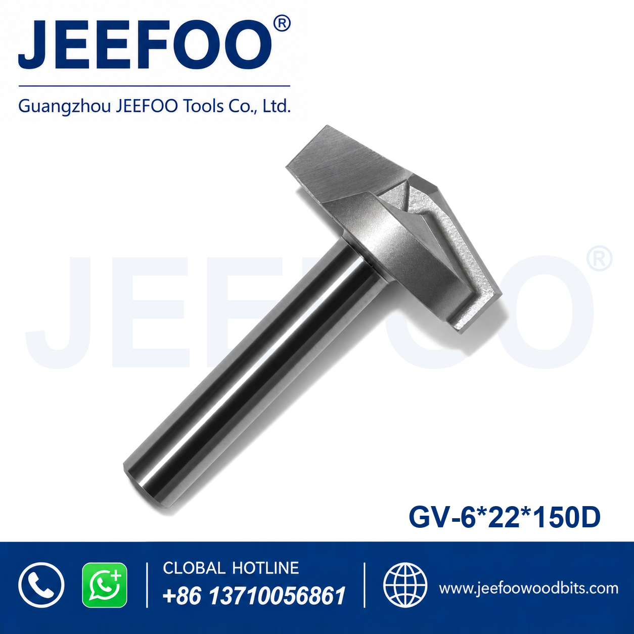 GV-6 x 22 x 150° Solid Carbide Groove Woodworking Tool / 3D V-Shape Router Bit for MDF, Acrylic and PVC CNC Router Engraver