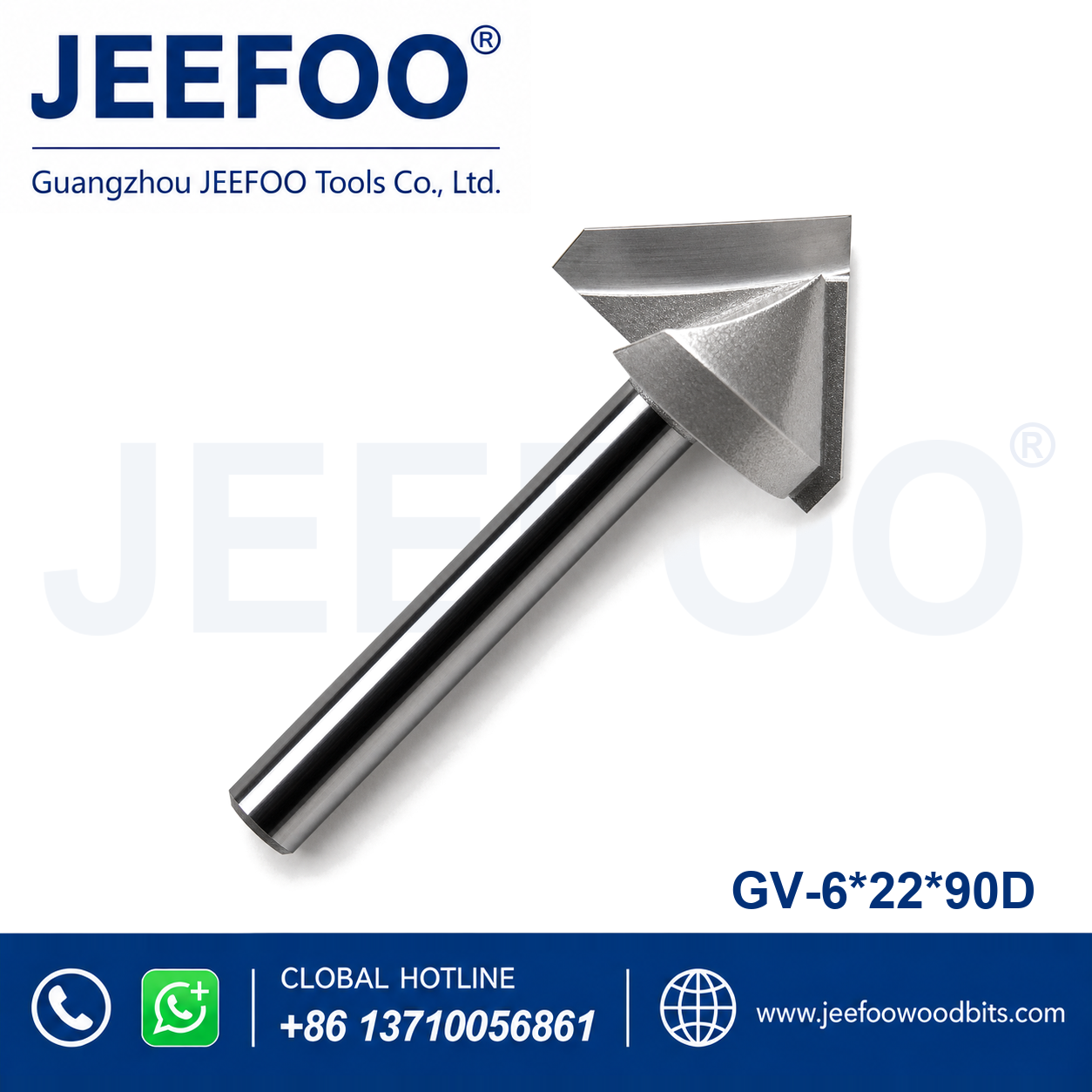 GV-6 x 22 x 90° Solid Carbide Groove Woodworking Tool / 3D V-Shape Router Bit for MDF, Acrylic and PVC CNC Router Engraver