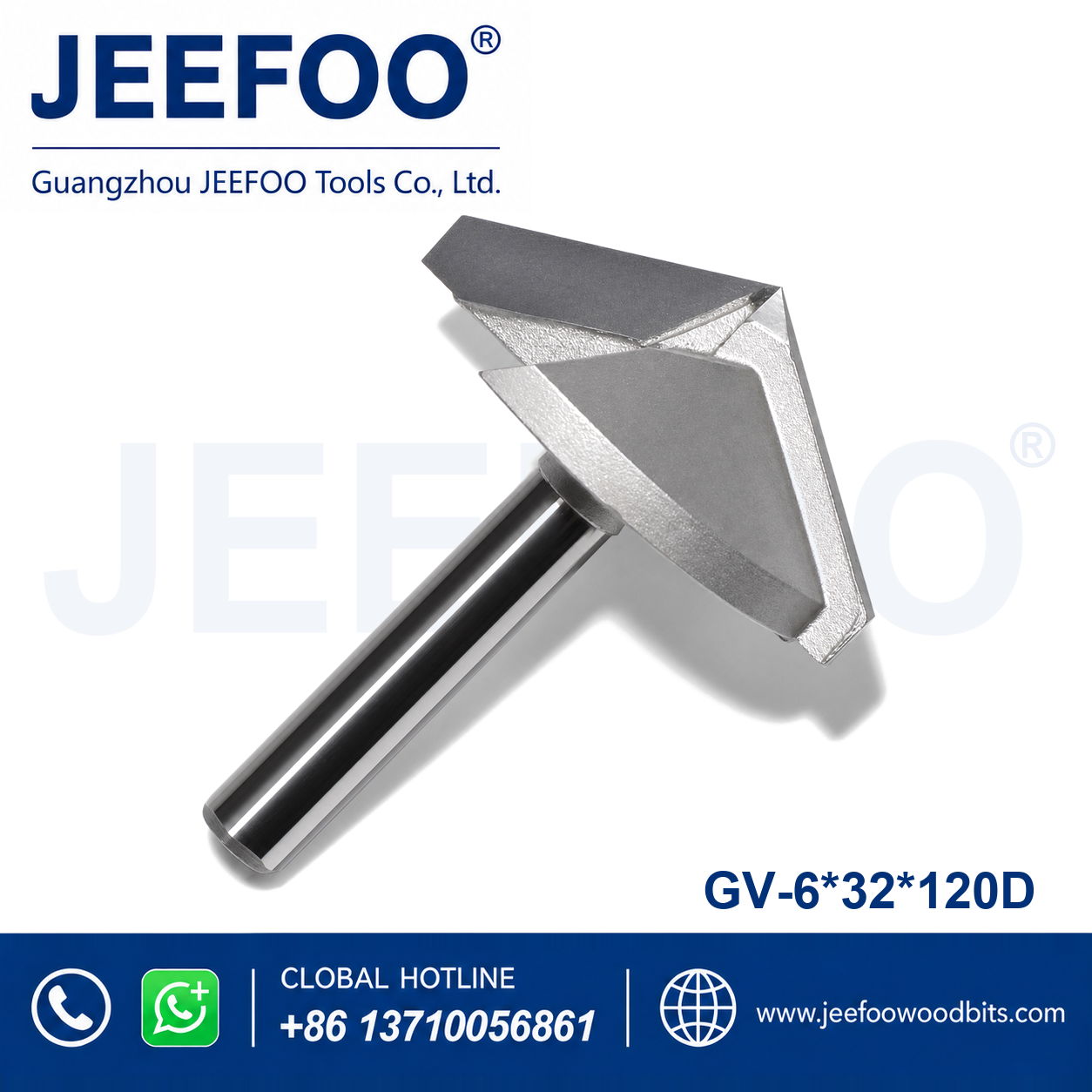 GV-6 x 32 x 120° Solid Carbide Groove Woodworking Tool / 3D V-Shape Router Bit for MDF, Acrylic and PVC CNC Router Engraver