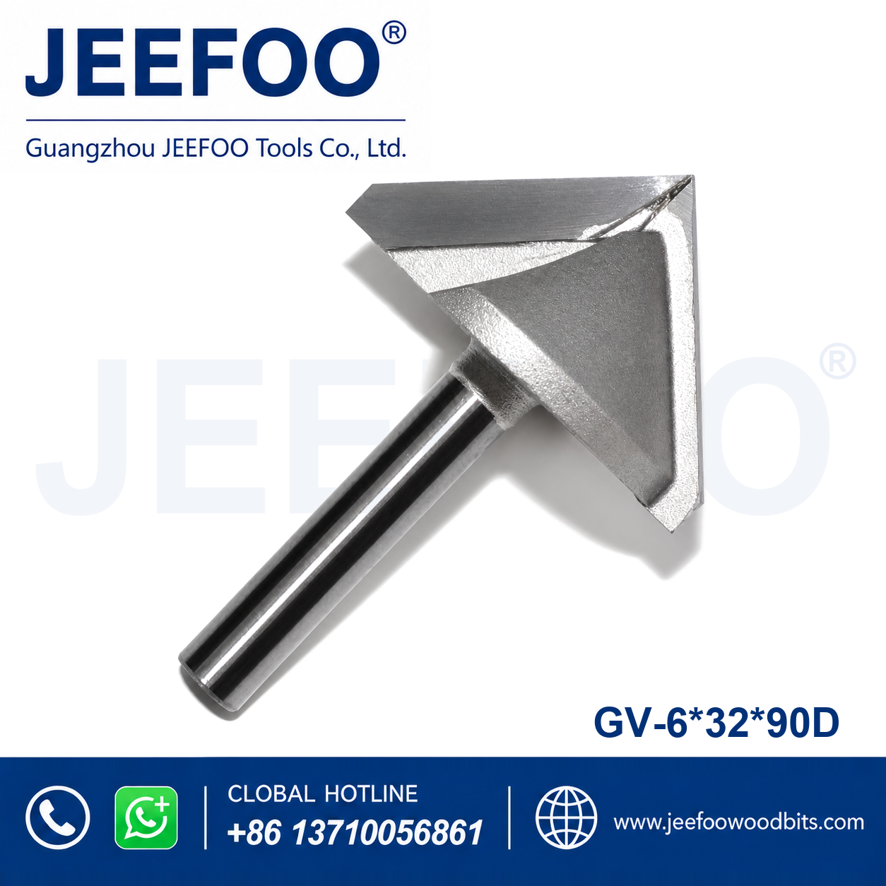 GV-6 x 32 x 90° Solid Carbide Groove Woodworking Tool / 3D V-Shape Router Bit for MDF, Acrylic and PVC CNC Router Engraver