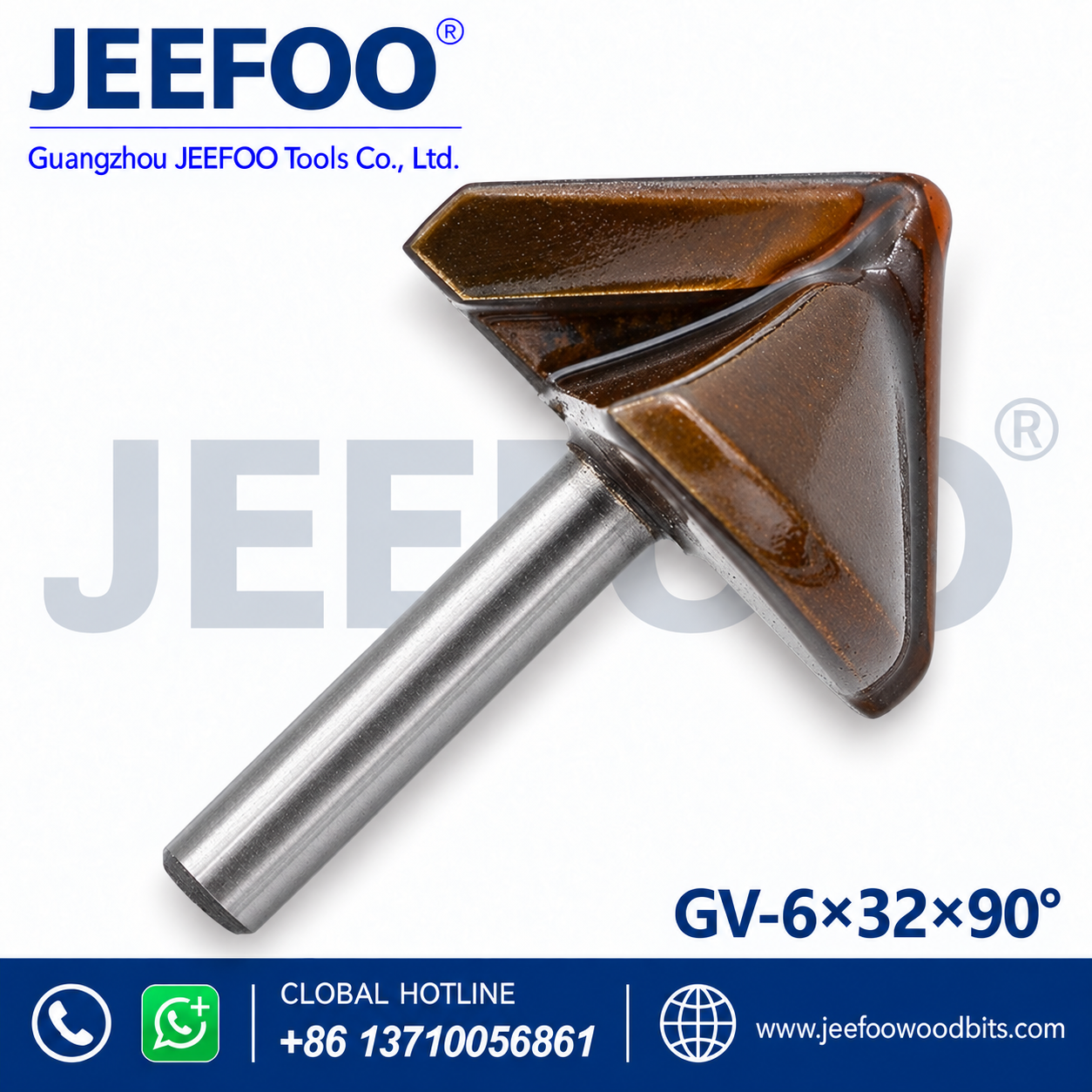 GV-6 x 32 x 90° (GV Model) Solid Carbide Groove Woodworking Tool / 3D V-Shape Router Bit for MDF, Acrylic and PVC CNC Router Engraver