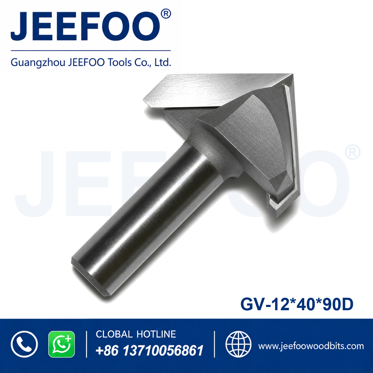 GV-12 x 40 x 90° Solid Carbide Groove Woodworking Tool / 3D V-Shape Router Bit for MDF, Acrylic and PVC CNC Router Engraver