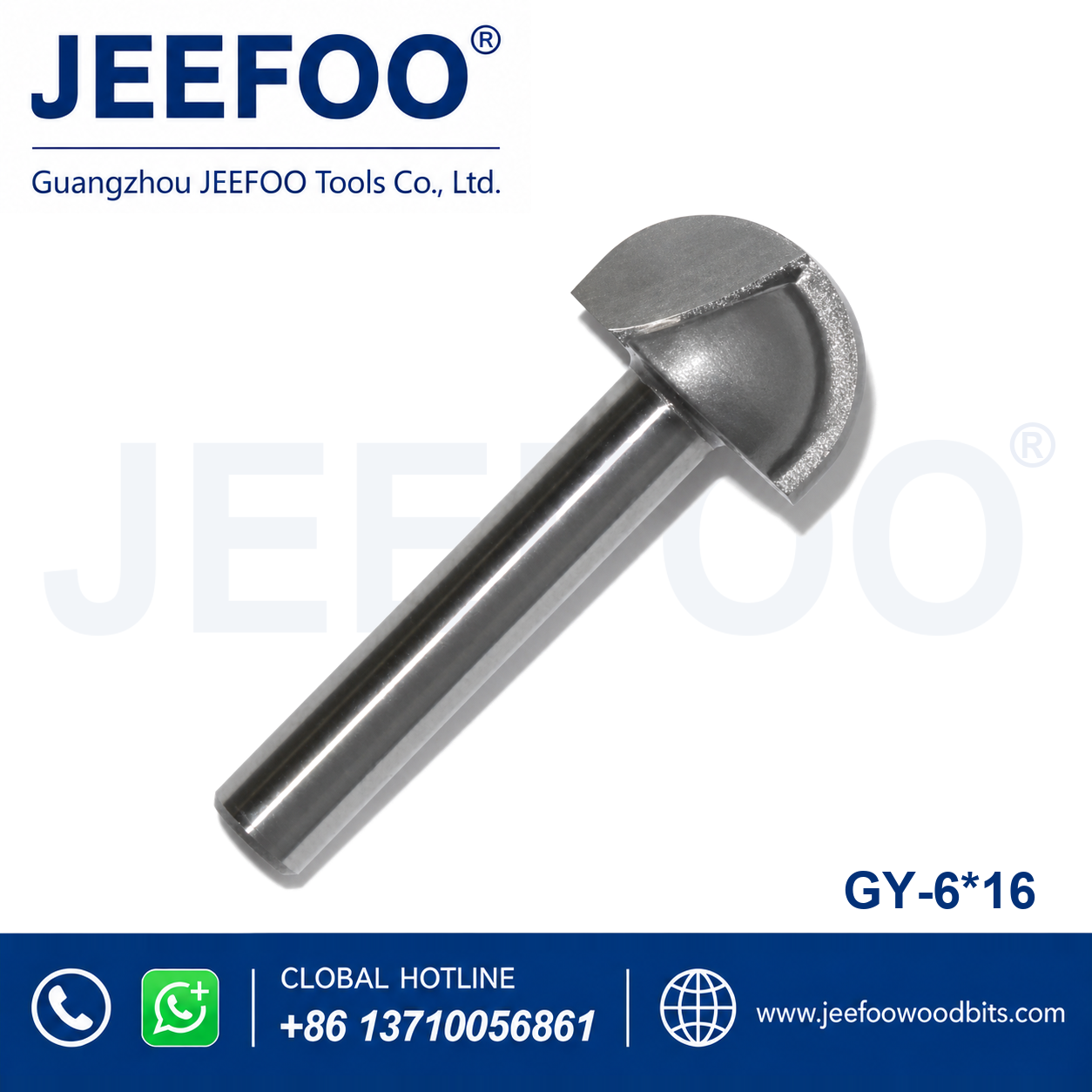 GY Round-Bottom Router Bit (6 x 16) for Smooth Groove Profiles
