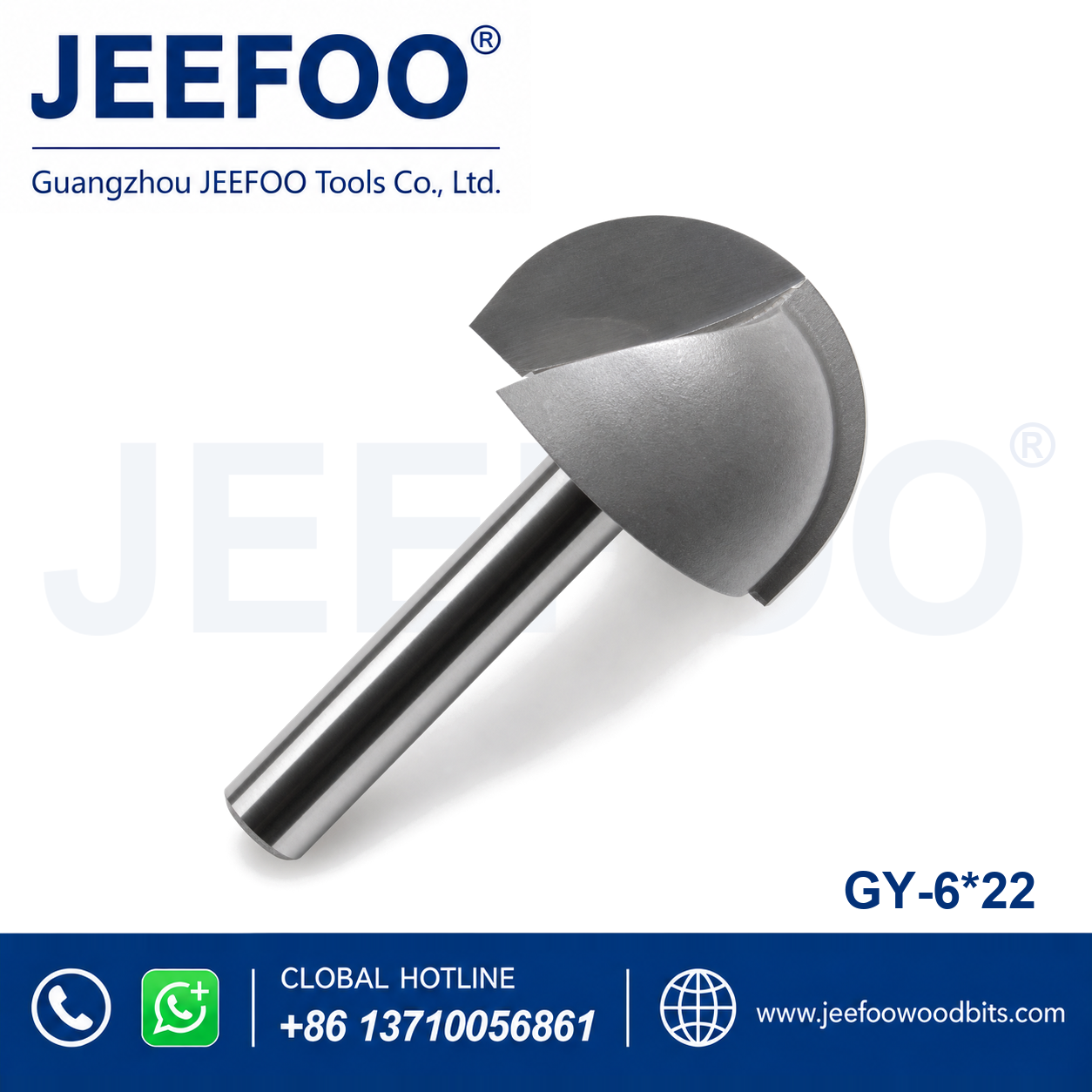 Rounded-Groove Woodworking Cutter — GY 6 x 22