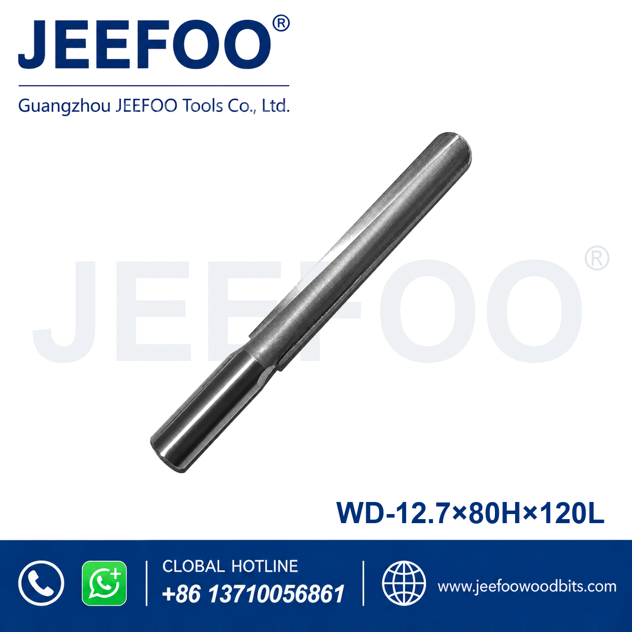 WD Deep Round-Bottom Router Bit (12.7 x 80 x 120) for Deep Recessing and Surface Clearing