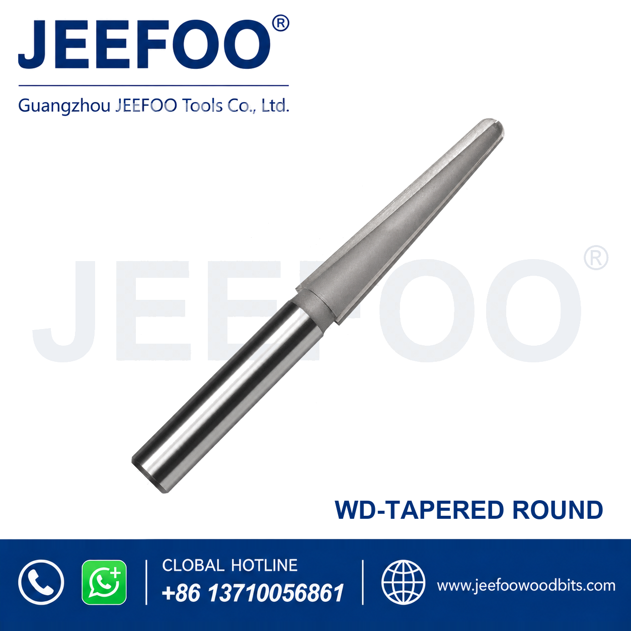 Deep Round-Bottom Woodworking Cutter — WD Tapered