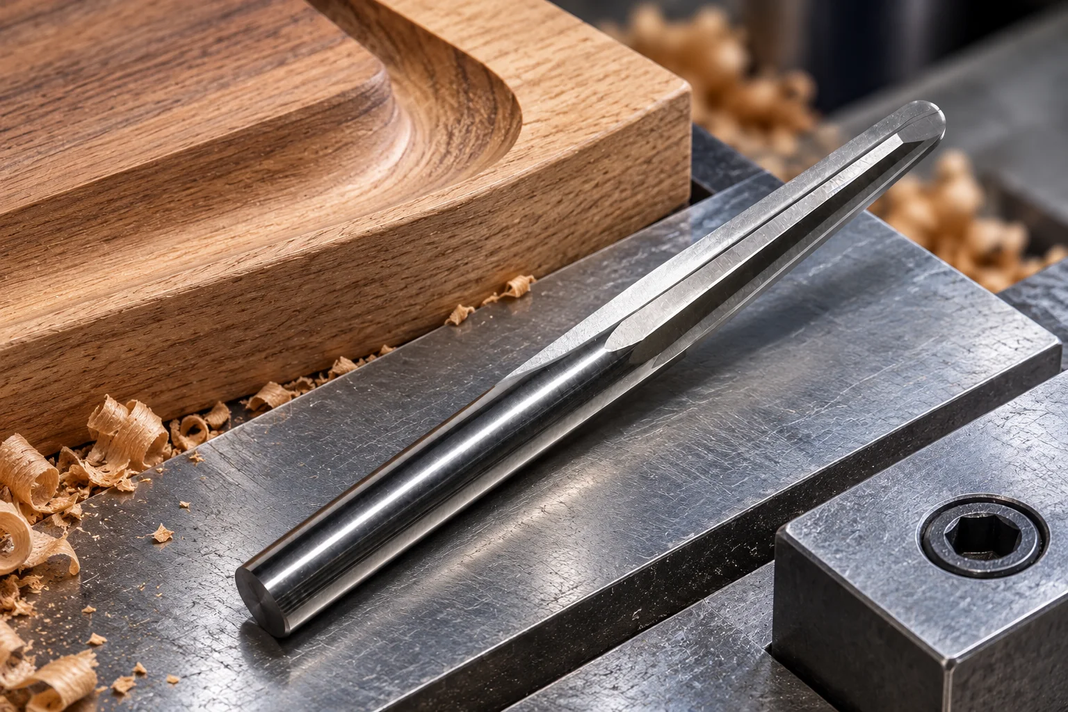 Tapered ball nose router bits for inspecting unsanded 3D wood relief